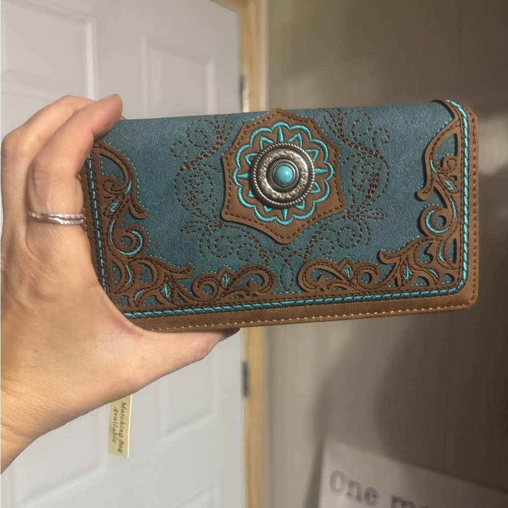 Montana West Teal and Brown Wallet